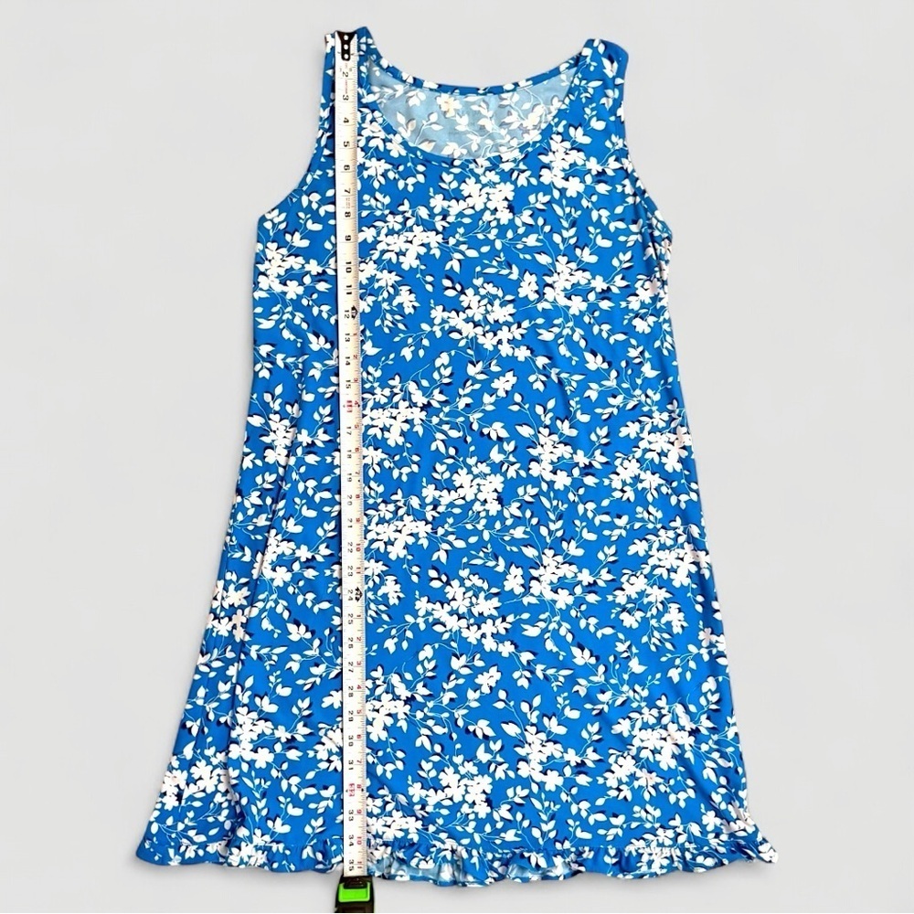 Draper James Blue Floral Ruffle Dress S/M Womens Pajamas Loungewear - Picture 3 of 6